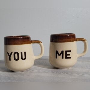 Vintage 1970’s Stoneware “You & Me”Mugs Made in Taiwan